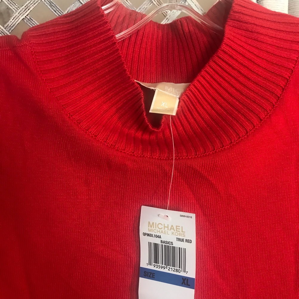 MICHAEL KORS Women Red Embell jewel sleeve sweater